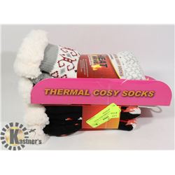 2PK COZY LADIES HEAT WAVE SLIPPERS SOCKS