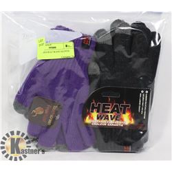 2PK LADIES HEAT WAVE GLOVES