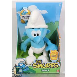 THE SMURFS PLUSH TALKING SMURF WITH DVD NEW