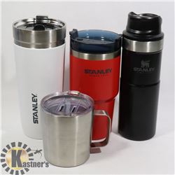 LOT OF 3 STANLEY THERMOS AND EDDIE BAUER SS CUP