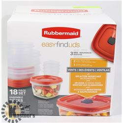 NEW RUBBERMAID 18PC EASY FIND LID SET