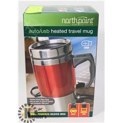 NEW AUTO 12V/ USB HEATED TRAVEL MUG