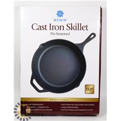 NEW PROFESSIONAL 12.5" PRE-SEASONED CAST IRON
