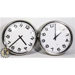 LOT OF 2 QUARTZ 12" WALL CLOCKS