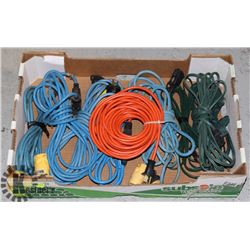LARGE FLAT OF ASSORTED EXTENSION CORDS