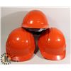 Image 1 : LOT OF THREE ORANGE HONEYWELL HELMETS