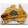 Image 1 : WOODEN AUSTRALIA SHAPE WALL CLOCK