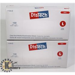 TWO BOXES OF DISTECH CLEAR VINYL MEDICAL