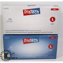 TWO BOXES OF DISTECH CLEAR VINYL MEDICAL