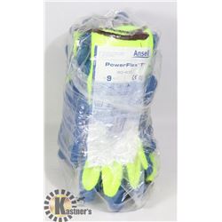 BAG OF ANSELL POWER FLEX T COATED WORK GLOVES