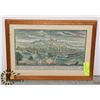Image 1 : ANTIQUE FRAMED GERMAN WOODCUT OF PRAGUE