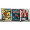 Image 1 : LOT OF 3 METAL DECORATIVE SIGNS