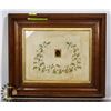 Image 1 : ANTIQUE 1876 FRAMED EMBROIDERY PICTURE