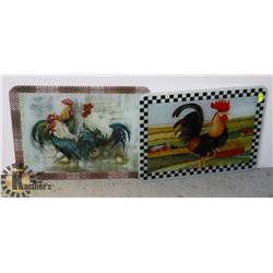 TWO GLASS CUTTING BOARDS