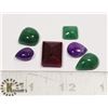 Image 1 : #141-EMERALD/AMERTHYST/ RUBY 63.60ct