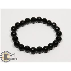 #234-RAINBOW BLACK OBSIDIAN BRACELET 8mm/ 7.5"