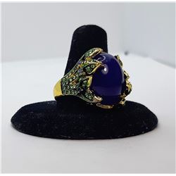 6) GOLD TONE AND  LAB CREATED PURPLE