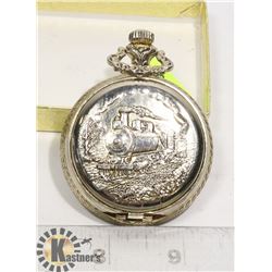 WESTCLOX TRAIN POCKET WATCH WIND UP WORKS