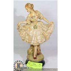 ANTIQUE GIRL FIGURINE 11" TALL