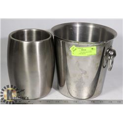 LOT OF TWO STAINLESS STEEL  WINE / ICE BUCKETS