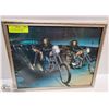 Image 1 : 11" x 14" DAVID MANN POSTER BIKERS HARLEY FRAMED