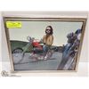 Image 1 : 11" x 14" DAVID MANN POSTER BIKERS HARLEY FRAMED