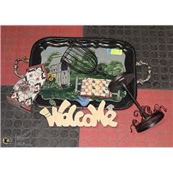 COUNTRY CHARM HAND PAINTED TRAY BIRDCAGE