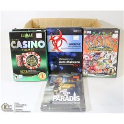 BOX W/ 6 NEW CASINO PC GAMES