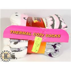 2PK COZY LADIES HEAT WAVE SLIPPERS SOCKS