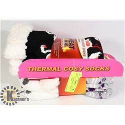 2PK COZY LADIES HEAT WAVE SLIPPERS SOCKS