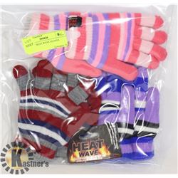 3PK KIDS HEAT WAVE GLOVES