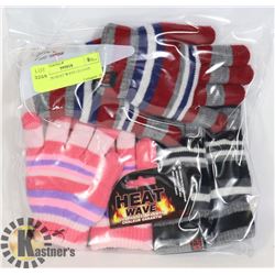 3PK KIDS HEAT WAVE GLOVES