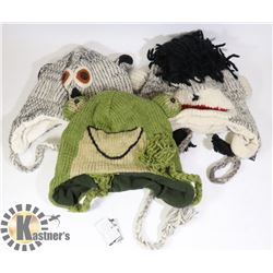 LOT OF 3 ANIMAL FACE TOQUES