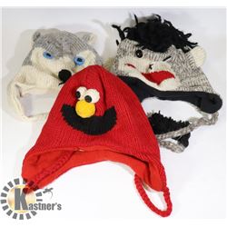 LOT OF 3 ANIMAL FACE TOQUES