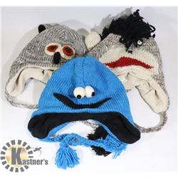 LOT OF 3 ANIMAL FACE TOQUES