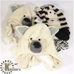 LOT OF 3 ANIMAL FACE TOQUES