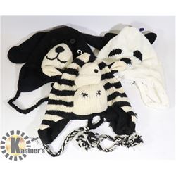 LOT OF 3 ANIMAL FACE TOQUES