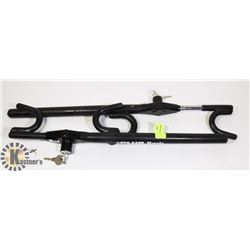 TWO AUTOMOTIVE STEERING WHEEL LOCKS WITH KEYS