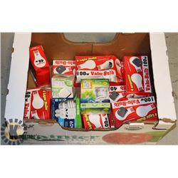 BOX OF ASSORTED LIGHT BULBS