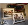 Image 1 : MIRROR AND 2 FRAMED SCENIC PICTURES
