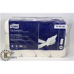 CASE OF TORK PEAK SERVE CONTINUOUS HAND TOWEL