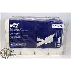 CASE OF TORK PEAK SERVE CONTINUOUS HAND TOWEL