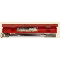 SNAP ON TORQUE WRENCH IN RED CASE AND BOOK