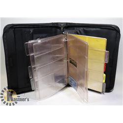 BLACK LEATHER BUXTON ATTACHE CASE WITH