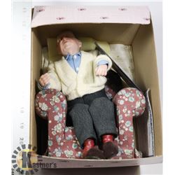 11" SLEEPING GRANDPA DOLL IN CHAIR