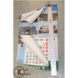 7 X 1970'S HOCKEY CALENDARS TORONTO BOSTON MORE