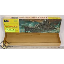 1962 REVELL USS RADFORD DD 446 MODEL BOX ONLY