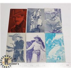 6 X WESTERN COWBOYS MOVIE POSTCARDS 1920'S