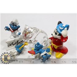 5 X SMURFS MICKEY DISNEY JAPAN 24% CRYSTAL  BEAR