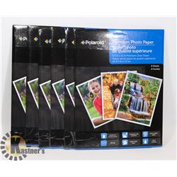 6 PACKS OF POLAROID PREMIUM 8.5X11 PHOTO PAPER